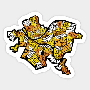 Pittsburgh Neighborhood Names Sticker